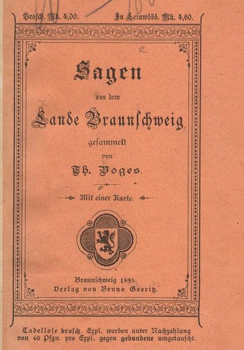 Theodor Voges: Sagen aus dem Lande Braunschweig (1895, Benno Goeritz)