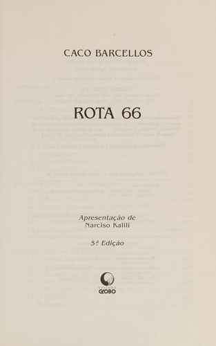 Caco Barcellos: Rota 66 (Portuguese language, 1992, Editora Globo)